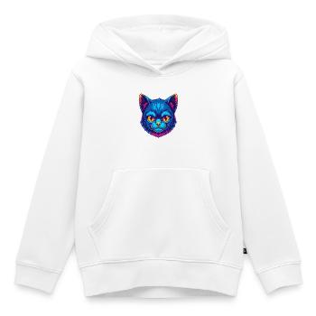 Bambino Chat Race Dessin Animé Kawaii Animal Pet - Sweat Premium à capuche enfant bio - blanc - Devant - AI Model Kid Female (0cm)