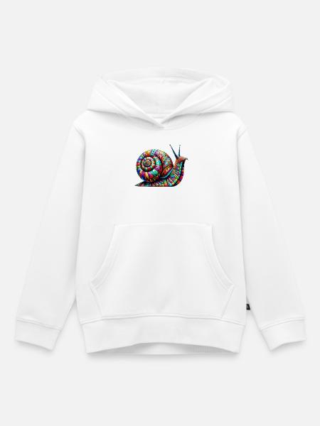 Schnecke - Kinder Premium Organic Hoodie - Weiß