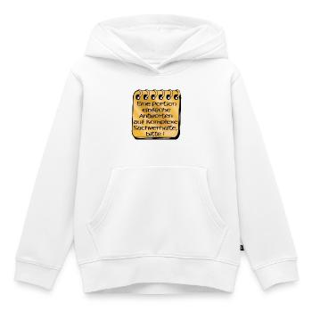 POPULISMUS - Kinder Premium Organic Hoodie - Weiß - Vorne - AI Model Kid Female (0cm)