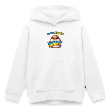 Niedliches Tierchen mit der Flagge der Ukraine - Kinder Premium Organic Hoodie - Weiß - Vorne - AI Model Kid Female (0cm)