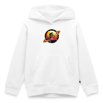 Radfahrer auf dem Saturn - Kinder Premium Organic Hoodie - Weiß - Vorne - AI Model Kid Female (0cm)