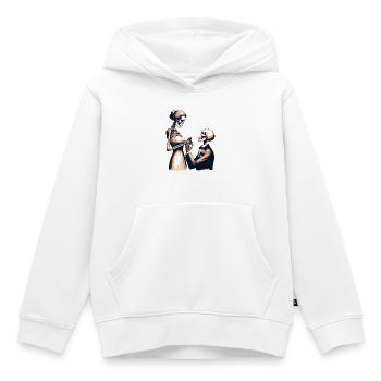 Hochzeit Skelett Parodie Design - Kinder Premium Organic Hoodie - Weiß - Vorne - AI Model Kid Female (0cm)