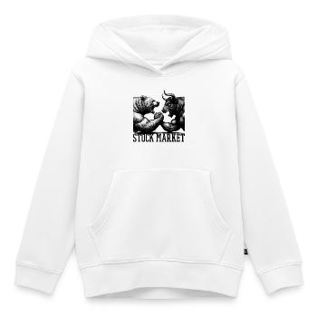 Beurs Beurs Bull Bull Bear Gift - Kinder Premium hoodie biologisch - wit - Voor - AI Model Kid Female (0cm)