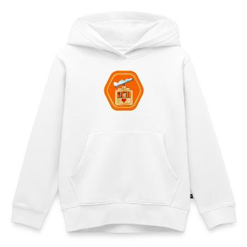 REMONTÉES MÉCANIQUES SKI - WINTER HÜHNER - Sweat Premium à capuche enfant bio - blanc - Devant - AI Model Kid Female (0cm)
