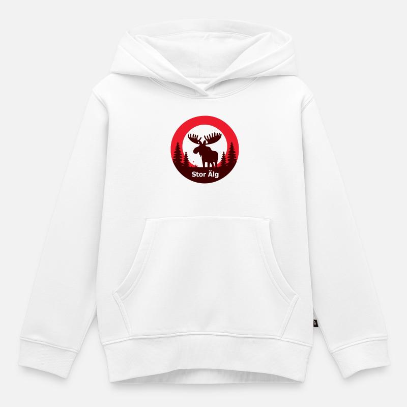 Stor älg - Sweat Premium à capuche enfant bio - blanc