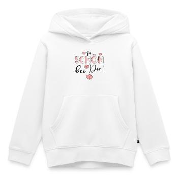 SO SCHÖN BEI DIR BESUCH - GASTGESCHENKE - Kinder Premium Organic Hoodie - Weiß - Vorne - AI Model Kid Female (0cm)