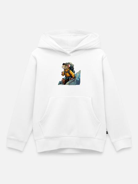 Ratten Bergsteiger / Wandern Ratte - Kinder Premium Organic Hoodie - Weiß