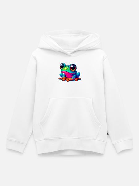 Frosch - Kinder Premium Organic Hoodie - Weiß