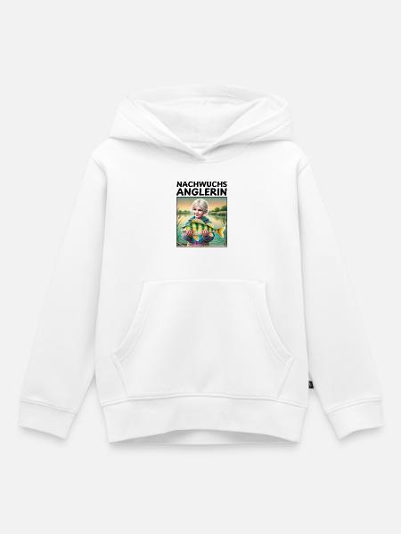 Nachwuchs Anglerin - Kinder Premium Organic Hoodie - Weiß