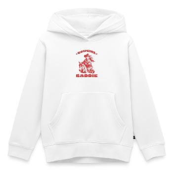 Rebelle de l’Ouest à cheval - Sweat Premium à capuche enfant bio - blanc - Devant - AI Model Kid Female (0cm)