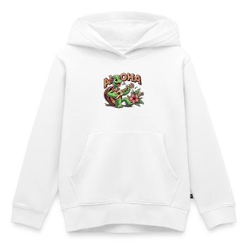 Aloha Turtle Ukulele Hawaii Hibiscus Cadeau - Sweat Premium à capuche enfant bio - blanc - Devant - AI Model Kid Female (0cm)