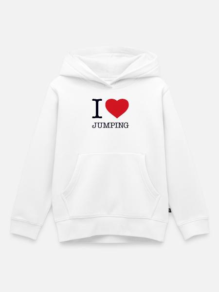 I LOVE JUMPING - Kinder Premium Organic Hoodie - Weiß