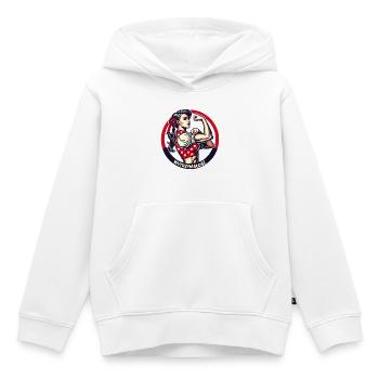 Strength strong woman Polish woman Poland retro gift - Kids Premium Organic Hoodie - white - Front - AI Model Kid Female (0cm)