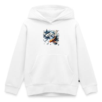 Koïs et bulles - Sweat Premium à capuche enfant bio - blanc - Devant - AI Model Kid Female (0cm)