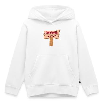 DEMOKRATIE PFAD - Kinder Premium Organic Hoodie - Weiß - Vorne - AI Model Kid Female (0cm)