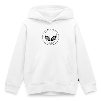 Extraterrestre et galaxie - Sweat Premium à capuche enfant bio - blanc - Devant - AI Model Kid Female (0cm)