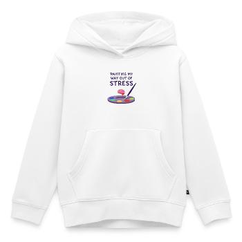 Peindre pour sortir du stress - Sweat Premium à capuche enfant bio - blanc - Devant - AI Model Kid Female (0cm)