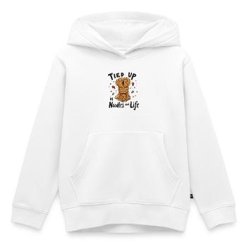 Lié aux nouilles et à la vie - Sweat Premium à capuche enfant bio - blanc - Devant - AI Model Kid Female (0cm)