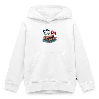 Seulement ici pour le BBQ - Sweat Premium à capuche enfant bio - blanc - Devant - AI Model Kid Female (0cm)