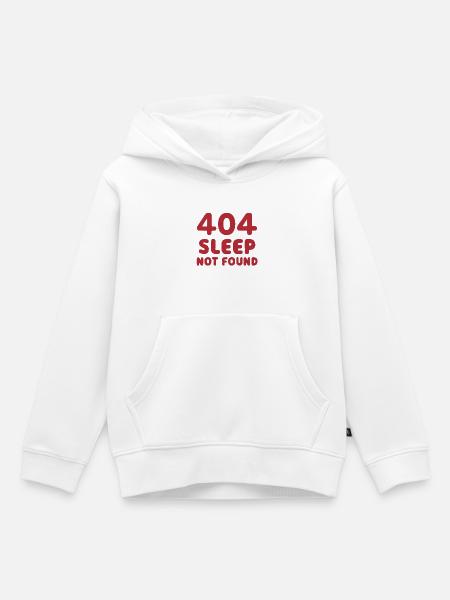 404 : Sommeil introuvable - Sweat Premium à capuche enfant bio - blanc