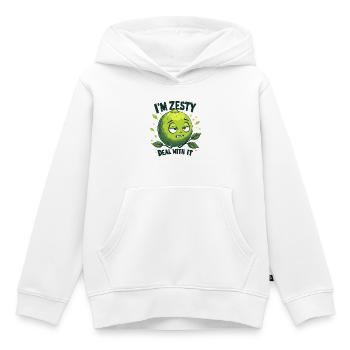 Je suis piquant, fais avec - Sweat Premium à capuche enfant bio - blanc - Devant - AI Model Kid Female (0cm)