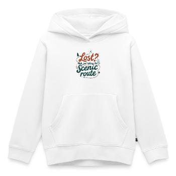 Emprunter la route panoramique - Sweat Premium à capuche enfant bio - blanc - Devant - AI Model Kid Female (0cm)