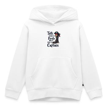 Talk Like a Pirate, Walk Like a Captain - Kinder Premium Organic Hoodie - Weiß - Vorne - AI Model Kid Female (0cm)