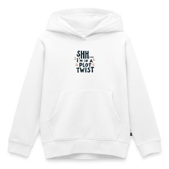 Shhh... I'm in a Plot Twist - Kinder Premium Organic Hoodie - Weiß - Vorne - AI Model Kid Female (0cm)