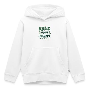 Kale is Cheaper than Therapy - Kinder Premium Organic Hoodie - Weiß - Vorne - AI Model Kid Female (0cm)
