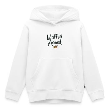 Wafflin' Around - Kids Premium Organic Hoodie - white - Front - AI Model Kid Female (0cm)