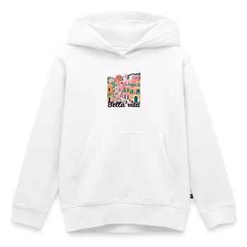 Village coloré méditerranéen en terrasse - Sweat Premium à capuche enfant bio - blanc - Devant - AI Model Kid Female (0cm)