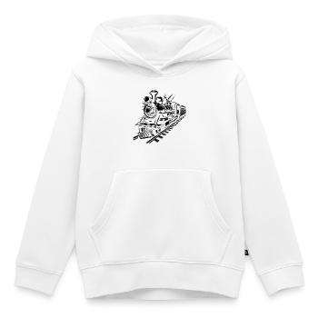 Chemin de fer - Sweat Premium à capuche enfant bio - blanc - Devant - AI Model Kid Female (0cm)