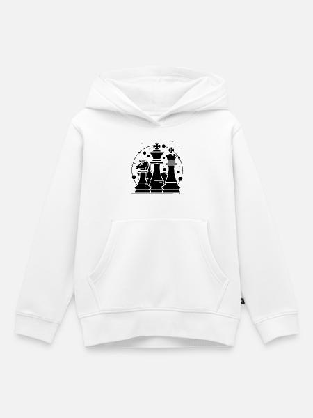 Schachfiguren Comic Look - Kinder Premium Organic Hoodie - Weiß