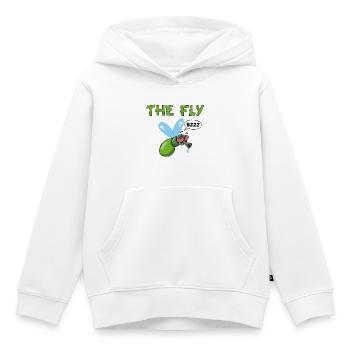 La mouche - Sweat Premium à capuche enfant bio - blanc - Devant - AI Model Kid Female (0cm)