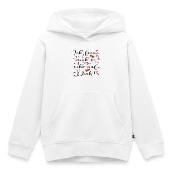 VORFREUDE BEZIEHUNG PARTNERSCHAFT - Kinder Premium Organic Hoodie - Weiß - Vorne - AI Model Kid Female (0cm)