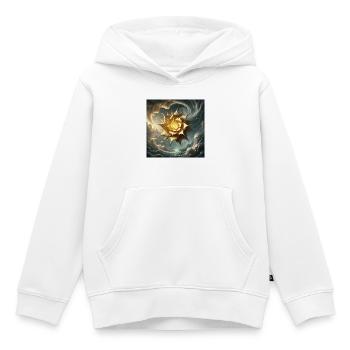 Sonnenblüte im Nebel - Kinder Premium Organic Hoodie - Weiß - Vorne - AI Model Kid Female (0cm)