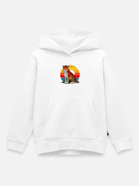 Jaguar am Strand - Kinder Premium Organic Hoodie - Weiß