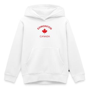 EDMONTON, CANADA - Sweat Premium à capuche enfant bio - blanc - Devant - AI Model Kid Female (0cm)