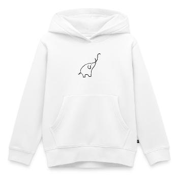 Elephant - Kids Premium Organic Hoodie - white - Front - AI Model Kid Female (0cm)