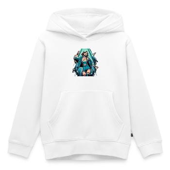 Frau tanzt Tanzen 90er Retro Disco Disko Geschenk - Kinder Premium Organic Hoodie - Weiß - Vorne - AI Model Kid Female (0cm)