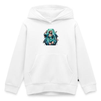 Frau tanzt Tanzen 90er Retro Disco Disko Geschenk - Kinder Premium Organic Hoodie - Weiß - Vorne - AI Model Kid Female (0cm)