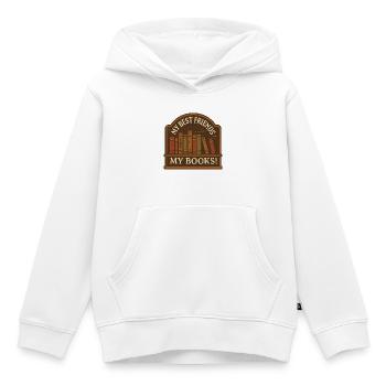 Meine Bücher, meine besten Freunde - Kinder Premium Organic Hoodie - Weiß - Vorne - AI Model Kid Female (0cm)