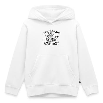 Spicy Brain Energy – ADHD Chaos Humor - Kinder Premium Organic Hoodie - Weiß - Vorne - AI Model Kid Female (0cm)