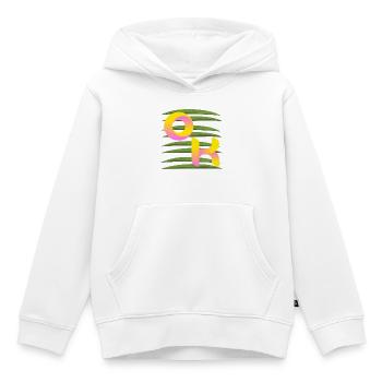 PALMIERS D’ÉTÉ OK - Sweat Premium à capuche enfant bio - blanc - Devant - AI Model Kid Female (0cm)