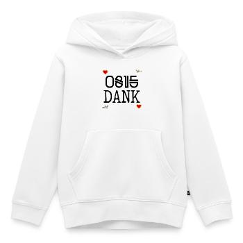 DANKE SAGEN DANKBARKEIT LUSTIG 0815 DANK - Kinder Premium Organic Hoodie - Weiß - Vorne - AI Model Kid Female (0cm)