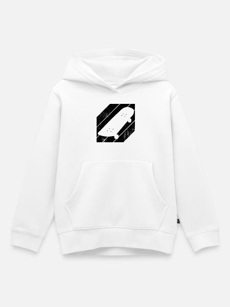 Skateboard - Kinder Premium Organic Hoodie - Weiß