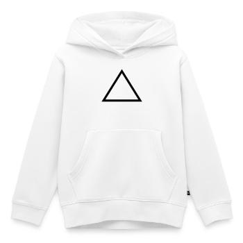 Triangle - Sweat Premium à capuche enfant bio - blanc - Devant - AI Model Kid Female (0cm)