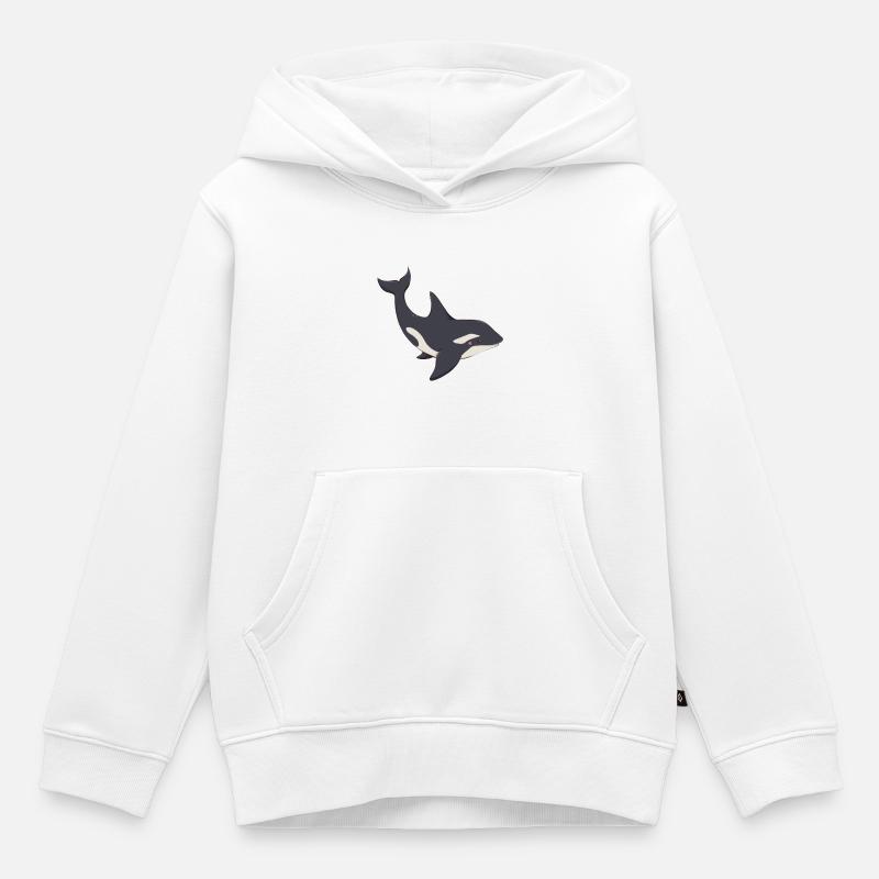 Orque - Sweat Premium à capuche enfant bio - blanc