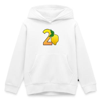 Numéro Vingt - Citron - 20 - Sweat Premium à capuche enfant bio - blanc - Devant - AI Model Kid Female (0cm)