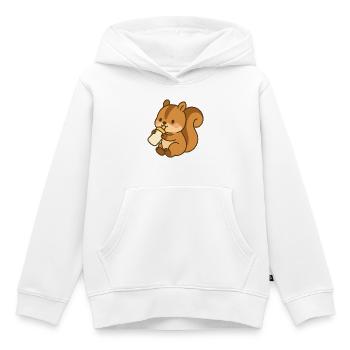 Flacon Écureuil moelleux - Sweat Premium à capuche enfant bio - blanc - Devant - AI Model Kid Female (0cm)